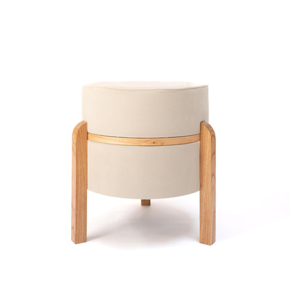 Butaca de madera maciza y pana natural