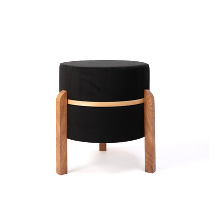 Butaca de madera maciza y pana negra